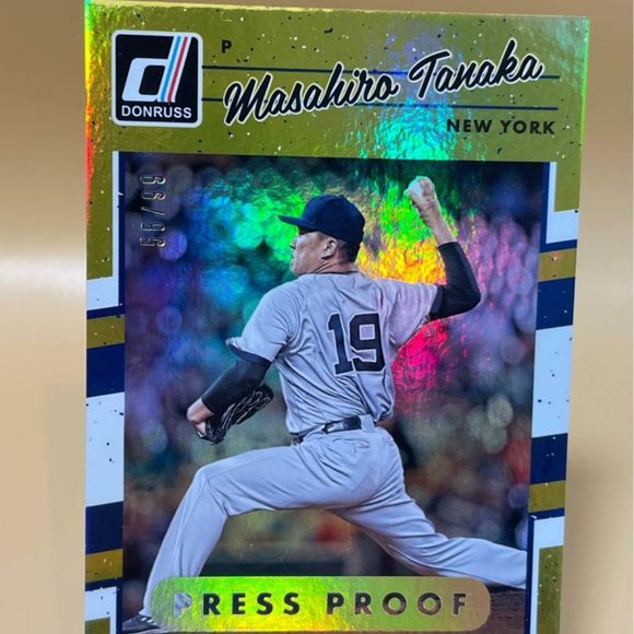2017 Panini Donruss Gold Masahiro Tanaka Serial 59/99 New York Yankees Card #128 - Picture 2 of 6